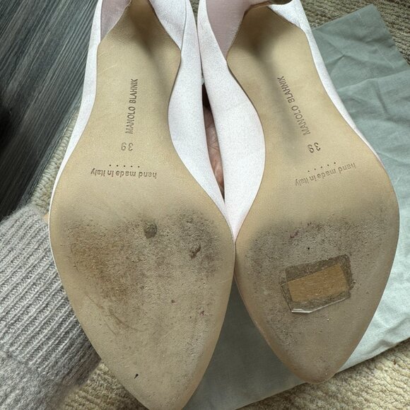 Manolo Blahnik Hangisi Satin Jewel Buckle Pumps Heels Pink 105mm - Picture 5 of 5